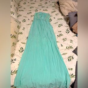 Turquoise strapless dress. Size small.